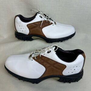 FootJoy Men’s Contour Series Golf Shoes- White/Brown Leather-Excellent Condition
